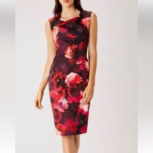 Calvin Klein Scuba Floral Midi Sheath Dress